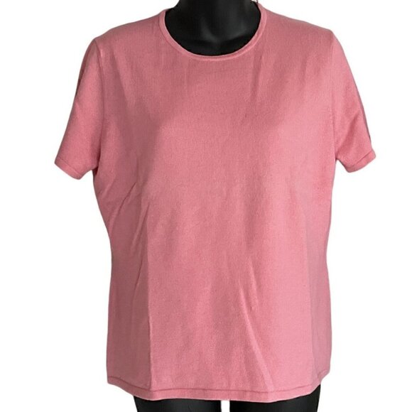 NWOT Cullen Silk Cashmere Blend Short Sleeve Pullover Sweater Women’s L Pink - Picture 1 of 6
